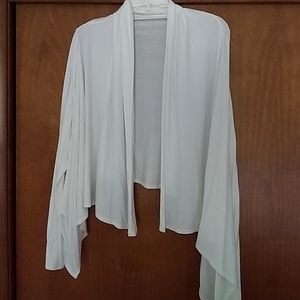 Ivory draped shrug long sleeves